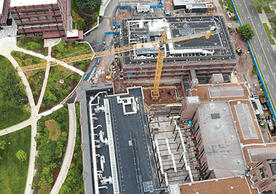 Peabody Museum of Natural History, aerial view, photo courtesy of Gilbane Building Company